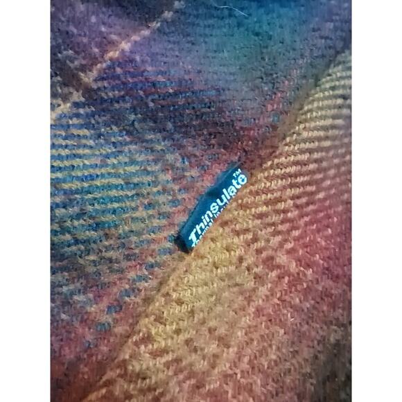 VTG Lands End Flannel Lined Chore Coat Mens L Green Full Zip Work Outdoor - Picture 8 of 10